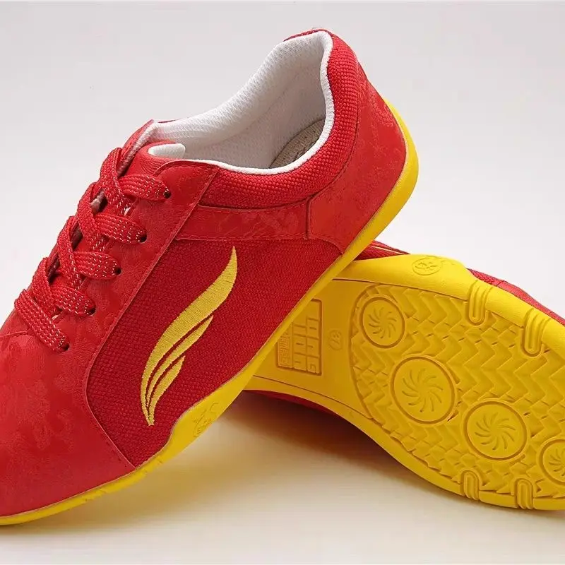 Sports Martial Arts Kung Fu Shoes Lace Up Kids Canvas Tai Chi Sneakers Lightweight Anti-slip Shoes Tai Chi