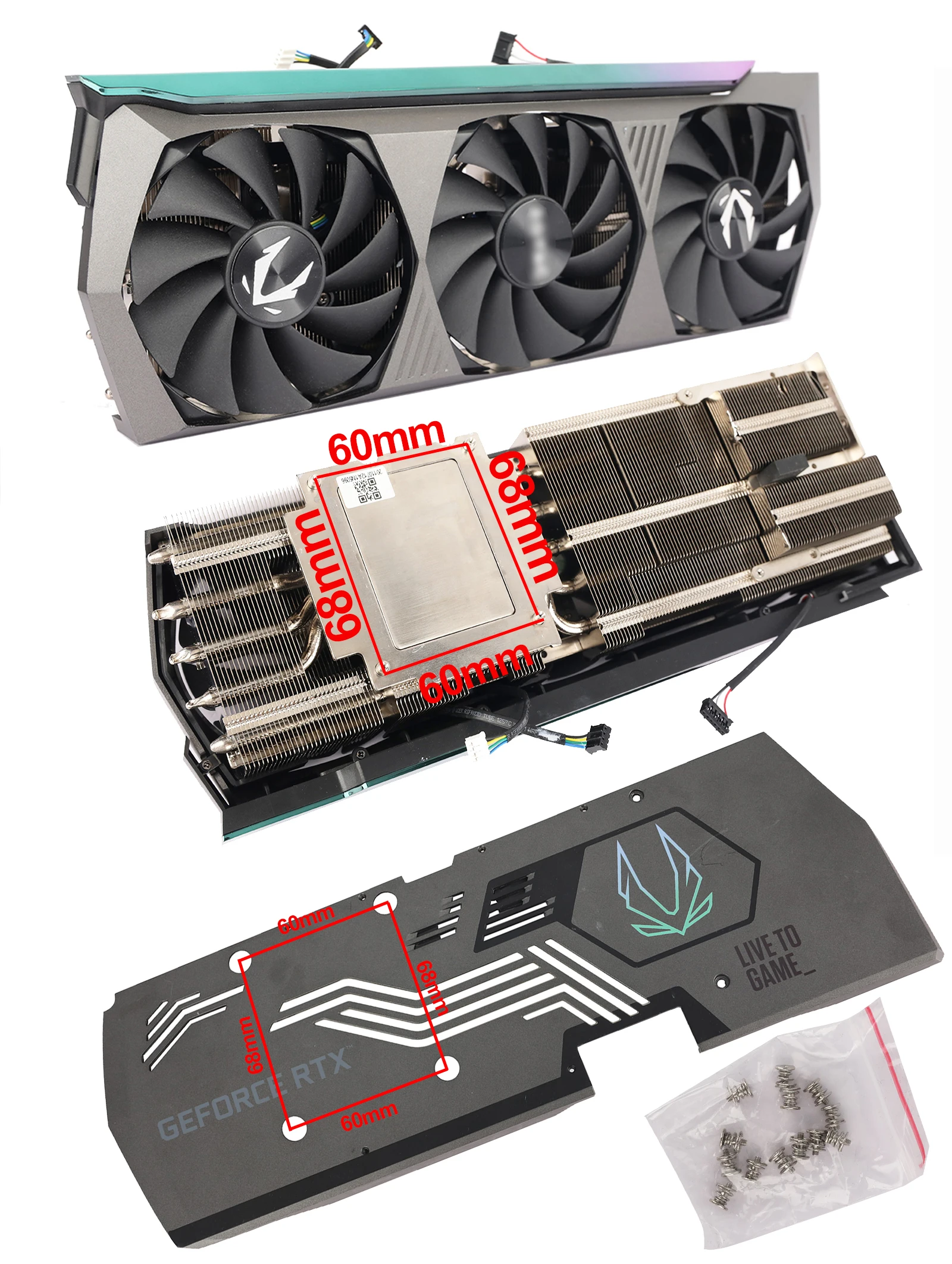 Original Rtx3080 Gpu Heatsink For Zotac Rtx 3070 3080 Ti 3090 Trinity