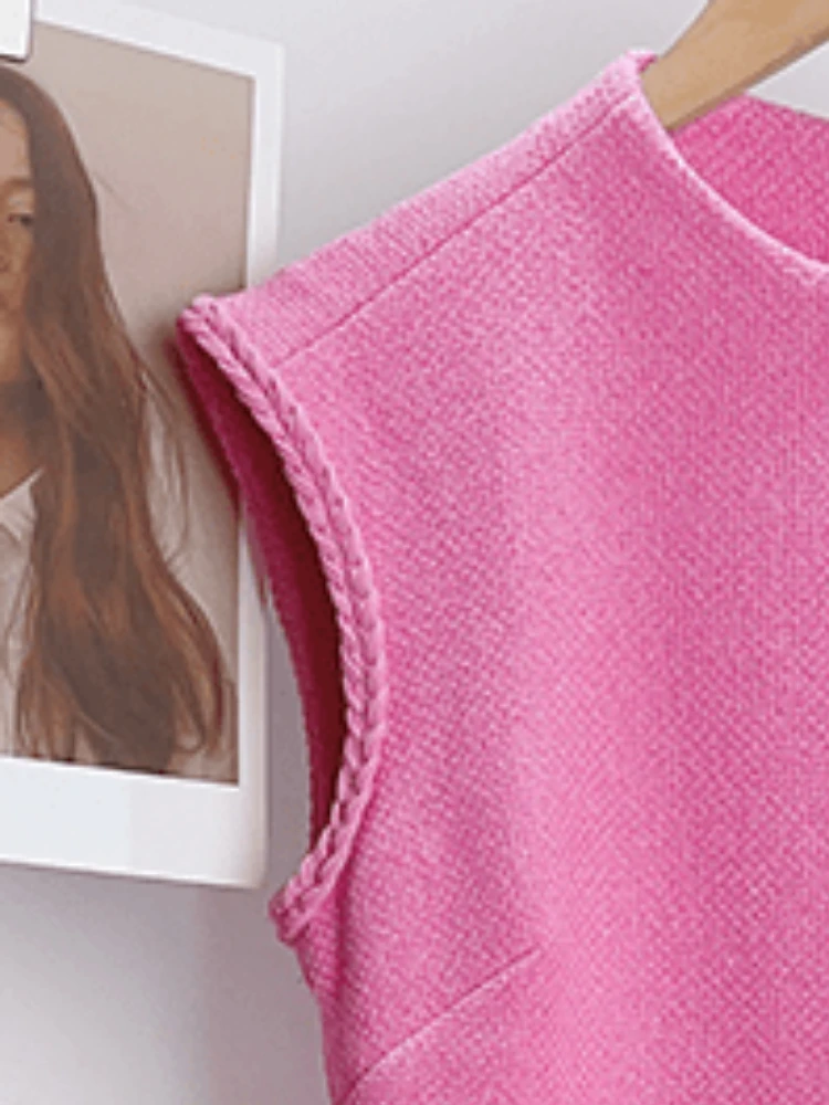 2023 Spring / Summer New Pink Suspender Dress Women Sleeveless Casual