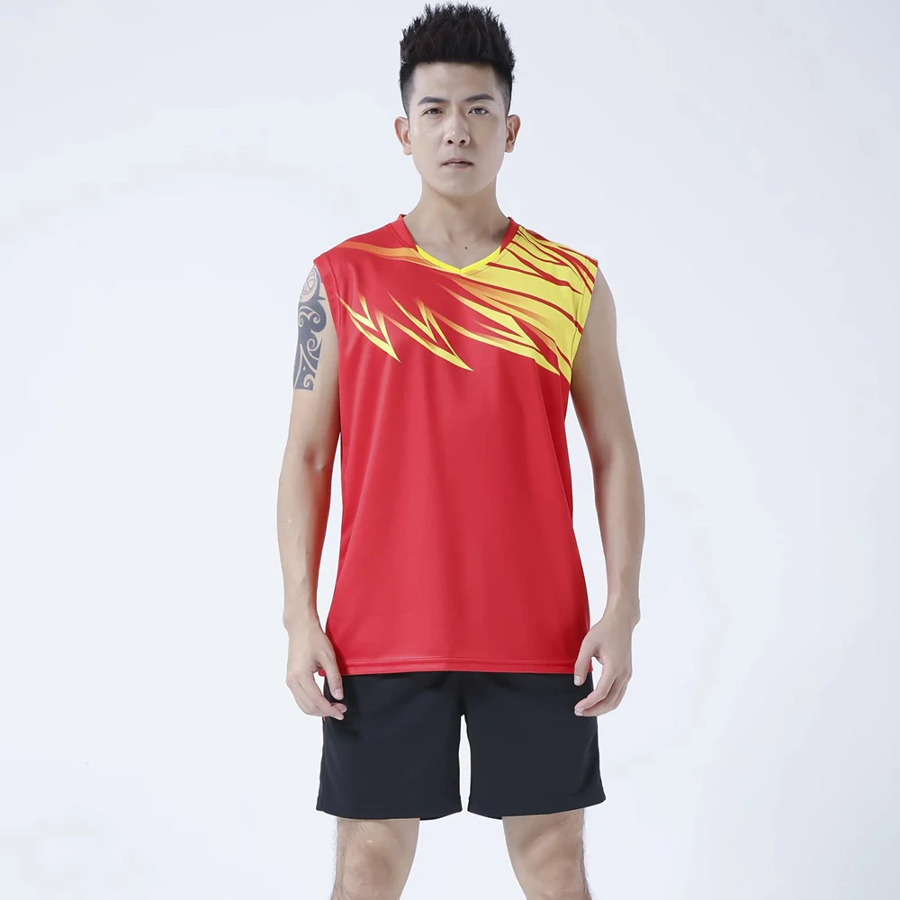 Men Volleyball Uniform Clothes Sets Summer Quick Dry Man 2 Piece Badminton Tennis Ping Pong Jersey Workout Suit