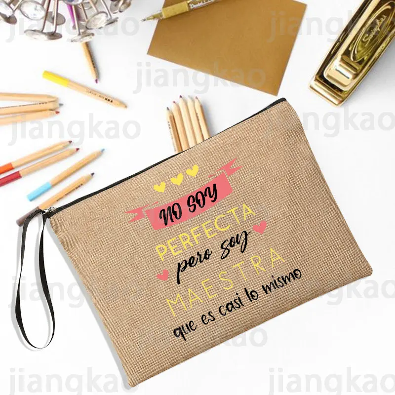 Yo Soia Profesor Cual Es Tu Superpoder Borsa Per Trucco Donna Neceser Custodia Con Cerniera Viaggi Articoli Da Toeletta Organizer Borse A Matita Regal