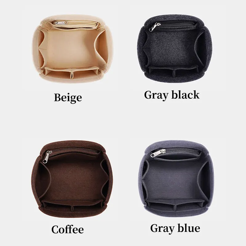 TINBERON Bucket Bag Organizer Insert Women's Make Up Cosmetic Bag Large Capacity Felt Cloth Toiletry Bag Organizer For Handbags