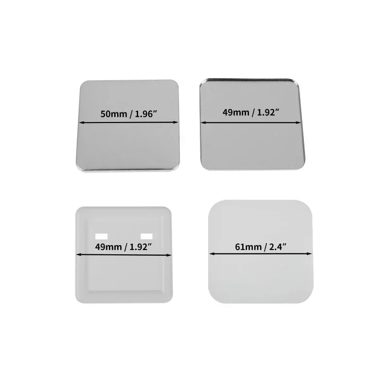 Square DIY Blank Pin Button Badge Material 50x50mm Refrigerator Magnets Badge Button Making Parts Punch Press Machine Supplies, badge parts,button making supplies,badge pin