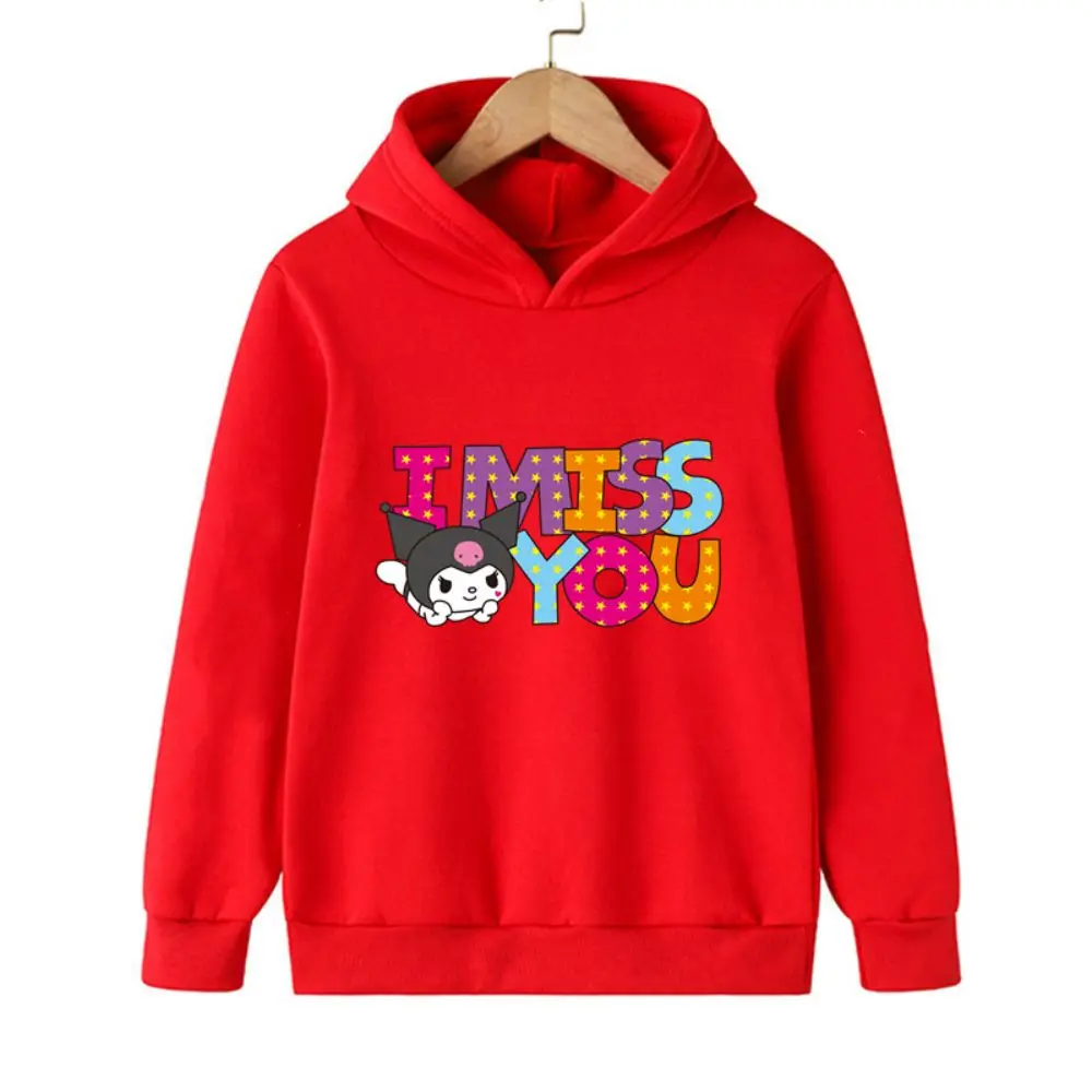 

Lovely Kuromi Hoodies Kids Luxury Clothing Hello Kitty Children Clothes NEW Girls 2024 Child Sweatshirt Winter Hoodie Kawaii