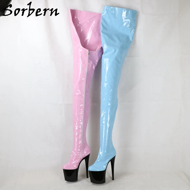 

Sorbern Crotch Thigh Boots Women 75-80Cm Long Shalft 20Cm High Heel Women Platform Shoes Fetish Stripper Heels Custom 15Cm 17Cm