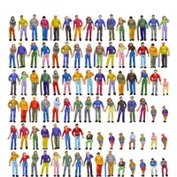 50/100pcs 1:87 HO Scale People Passengers Model Trains Architectural Painted Figurines Stand/Seat Pose Person Models 1