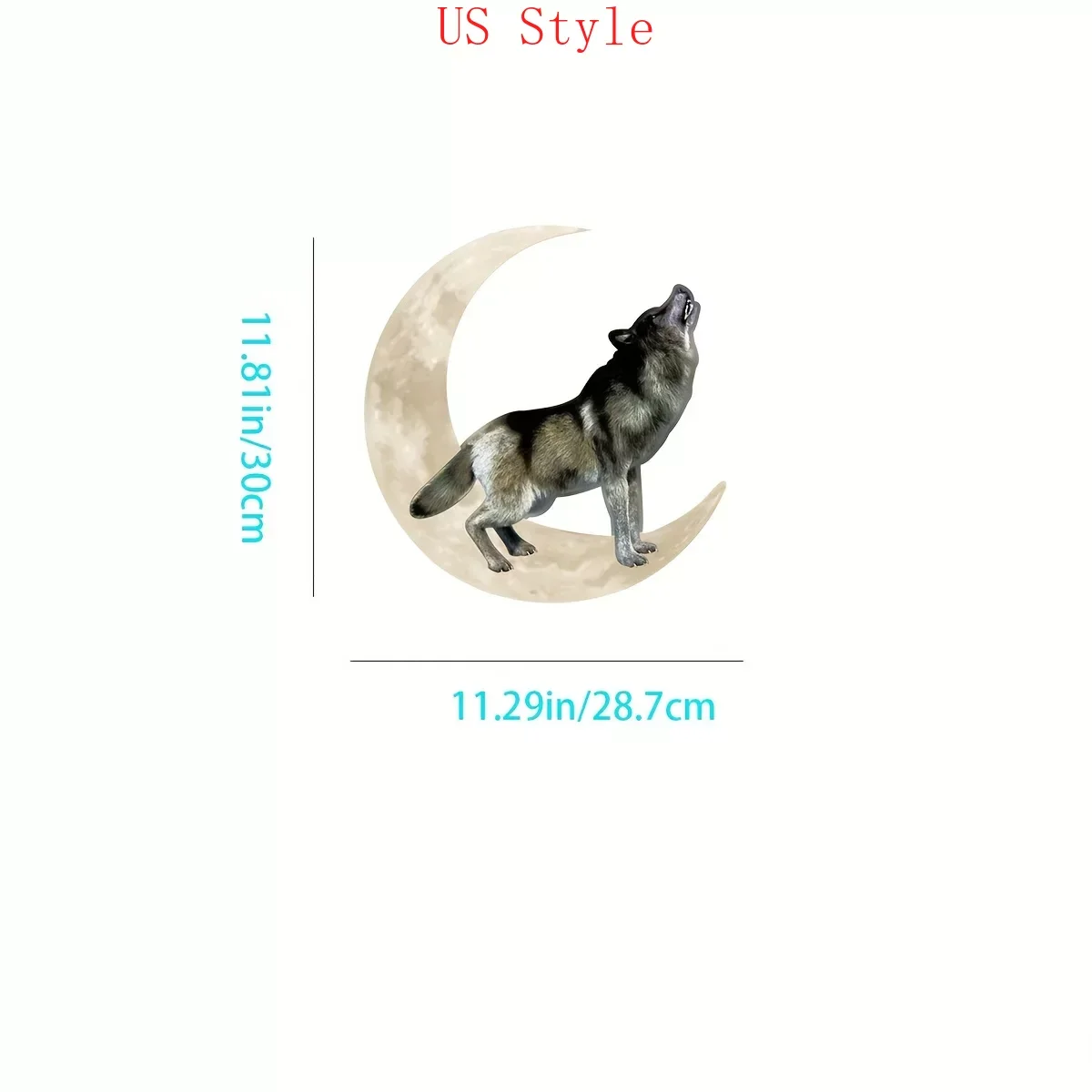 

Wolf on Moon Metal Home Art Wall Sticker Livingroom Outdoor Home Bedroom Metal Wall Hanging Decoration Background Metal Iron Gar