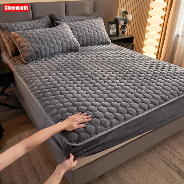 Cheeyouth Winter Thicken Milk Velvet Mattress Covers Air-permeable