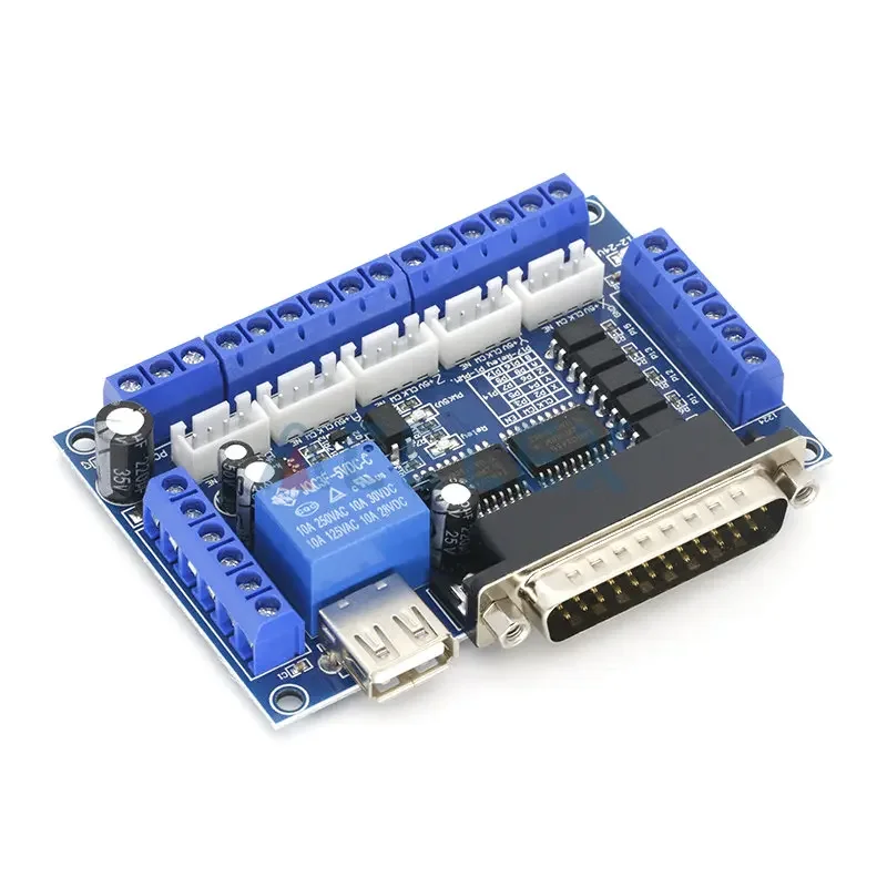 MACH3 Interface Board CNC 5 Axis With Optocoupler Adapter Stepper Motor Driver + USB cable stepper motor driver