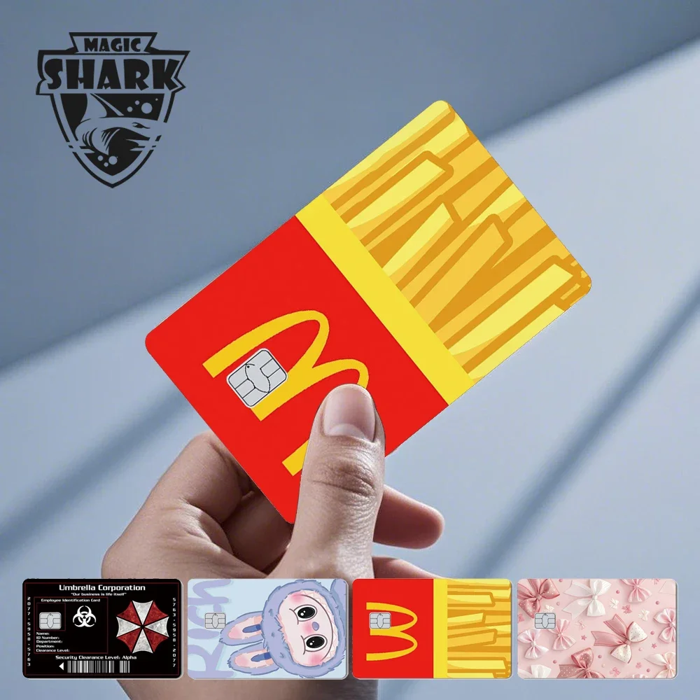 Magic Shark Panda Chips Schleifenband Katze Geldfolie Hautaufkleber für Metro Credit Debit Card Kein Verblassen