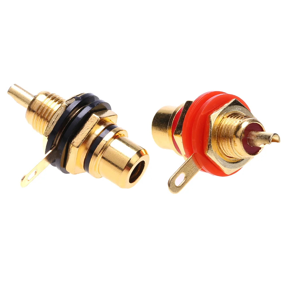 10/2pcs Audio Jack Adapters RCA Female Socket Connectors Zinc Alloy Gold Plating Female Plugs RCA Plug Audio Socket Converters