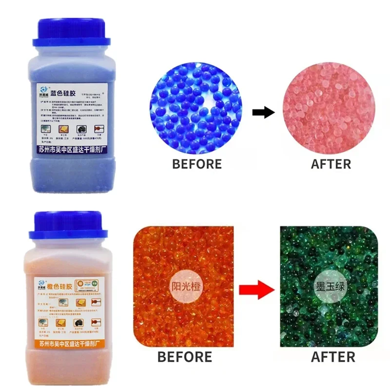 Silica Gel Desiccant 500G Gel Blue Orange Desiccant Dehumidifier Drying Blue Silica Gel Desiccant
