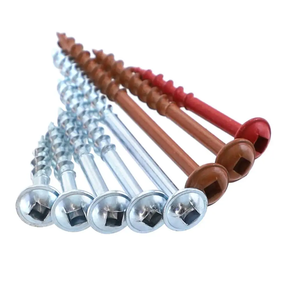 100Pcs 25-63mm SQ2 Pocket Hole Screw Coarse Thread Woodworking Self Tapping Screw Oblique Hole Screw Square Driver 100Pcs 25-63mm SQ2 Pocket Hole Screw Coarse Thread Woodworking Self Tapping Screw Oblique Hole Screw Square Driver