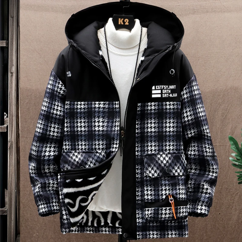 

Casual Men's Autumn Winter Detachable Fur Collar Hooded Warm Plush Jacket Outwear Thicken Loose Fleece Coat Velvet Top Windbreak