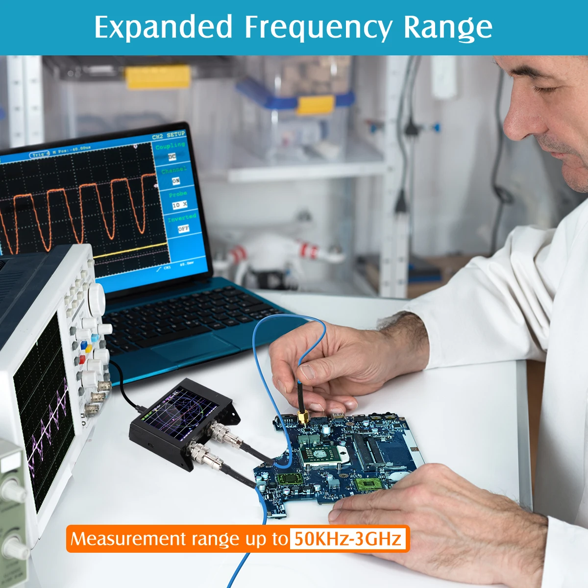 NanoVNA SAA-2N VNA Antenna Analyzer Metal Case 4-inch Display 50KHz-3GHz Vector Network Analyzer HF VHF UHF Nano VNA