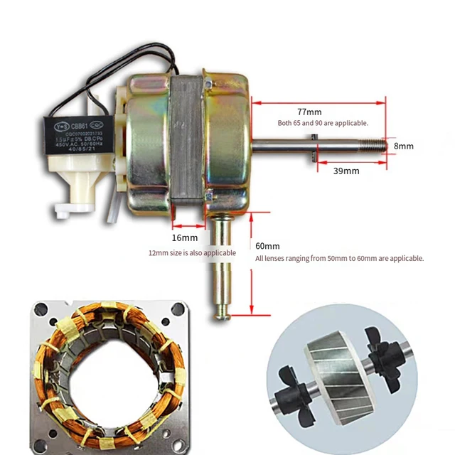 มอเตอร์พัดลมประสิทธิภาพสูงพร้อมความเร็วที่ปรับได้ 3 ระดับสําหรับพัดลมตั้งโต๊ะ/พื้น ระบบควบคุมและอุปกรณ์เสริมระบบอัตโนมัติทางอุตสาหกรรม 1