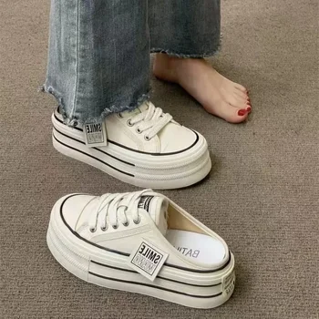 *New Casual Round Toe Cross Strap Canvas Women's Slippers Summer Fashion Increased Breathable Comfortable Sports Shoes NO:K02-XX 1