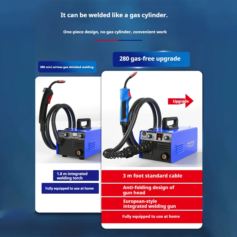 Small Laser Handheld Welding Machine Mini Gas Protection Small NBC-280 Carbon Dioxide Gas Protection 2.2m Integrated Welding Gun 4