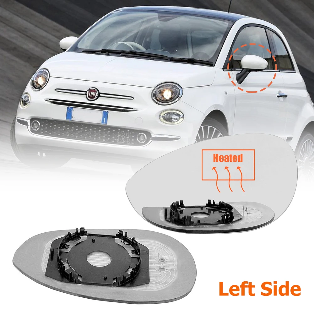 Fiat 500 2007 Onwards Wing Mirror Cover Pair In Bianco White