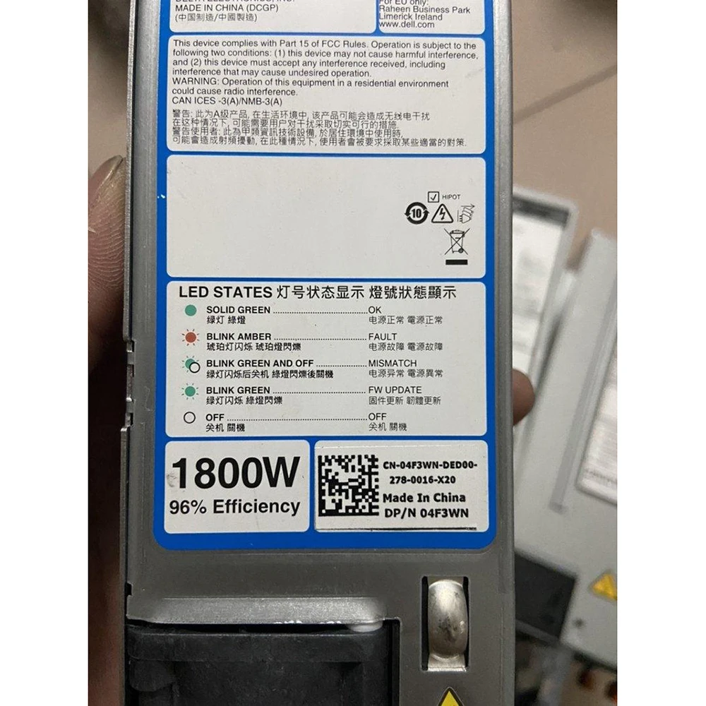 For EMC Server Power Supply 1800W For DELL 4F3WN 04F3WN D1800E-S 16th Generation R660 R760 5 For EMC Server Power Supply 1800W For DELL 4F3WN 04F3WN D1800E-S 16th Generation R660 R760 - Image 3