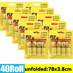 Enhanced Fly Catcher Double - Sided Sticky Tape - Strong Self - Adhesive Insect Traps (40/4 pcs) (40Roll (10Boxes))