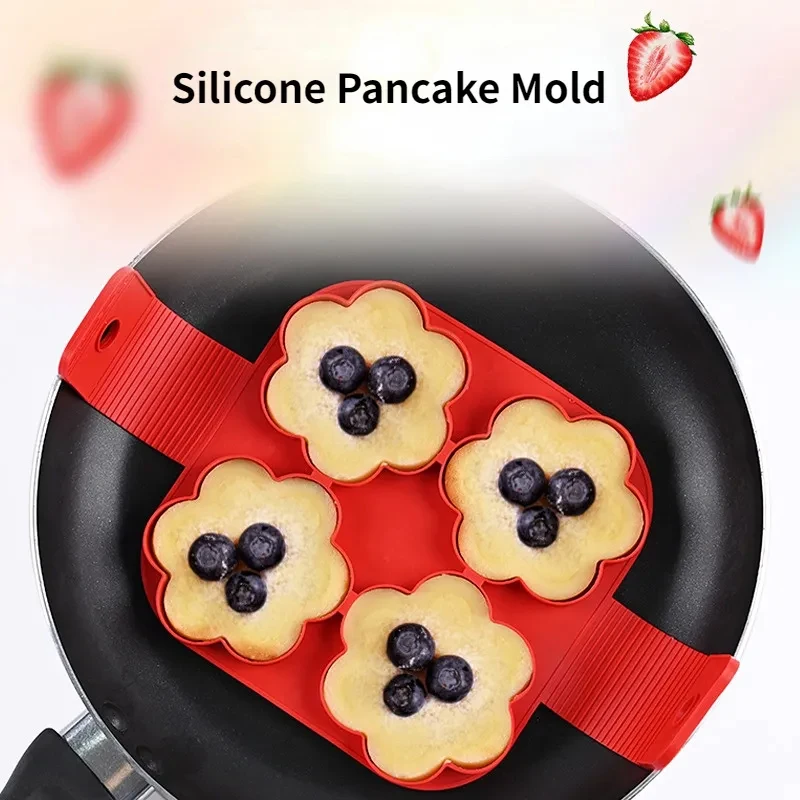 4/7 Holes Silicone Fried Egg Pancake Molds Ring Nonstick Reusable Omelet Mould Cooker For Kitchen Baking Accessories egg mold,egg ring,silicone cooking tools
