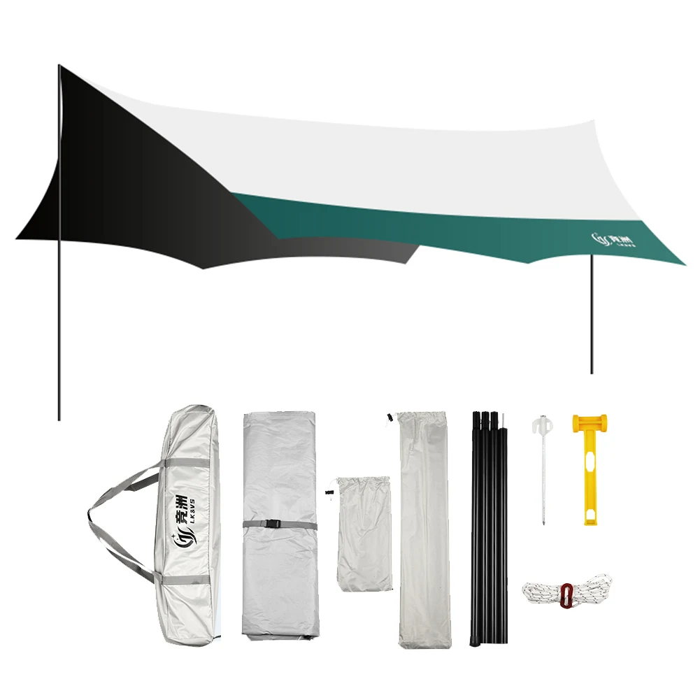 5.2x4.4m kemping baldachýn vodotěsný déšť přístřeší s UPF 50+ UV ochrana hamak tarp pro outdoorové kemping backyard a picnics