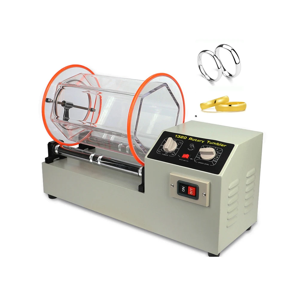 

Jewelry Polisher Tumbler 11kg Capacity Mini Rotary Tumbler Machine with Timer Jewelry Polisher Finisher for Jewelry Stone