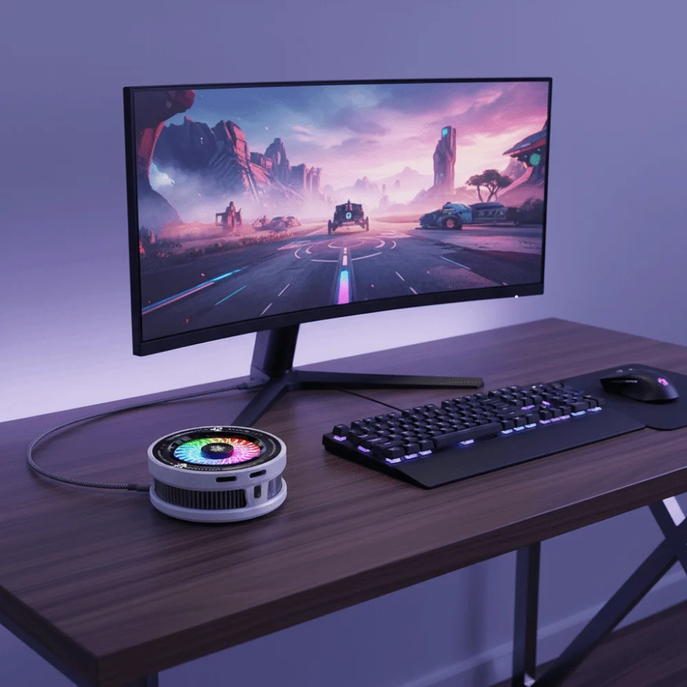 4가지 모드 자기식 휴대폰 쿨러 대형 방열면 LED 조명 냉각 팬 휴대폰 라디에이터 RGB 다채로운 조명