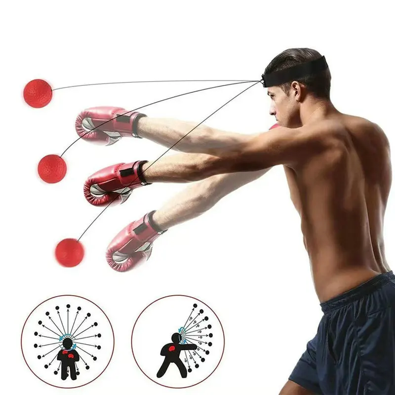 Head-Mounted Pu Ball Head Wear Speed Training Ball Boxing Reaction Speed Fighting Reaction Coordination Fight Vent
