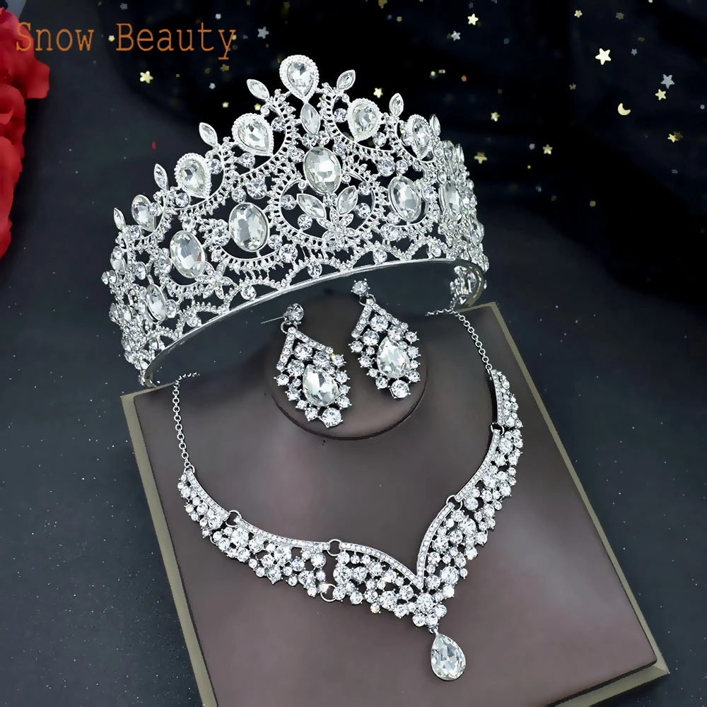 Rhinestone Wedding Hair Accessories Baroque Headpiece Crystal Bridal Tiaras and Crowns Hair Jewelry Set Pageant Diadems A44 hair accessory jewelry set jewelry accessories hair headdress bridal headwear hair band crown