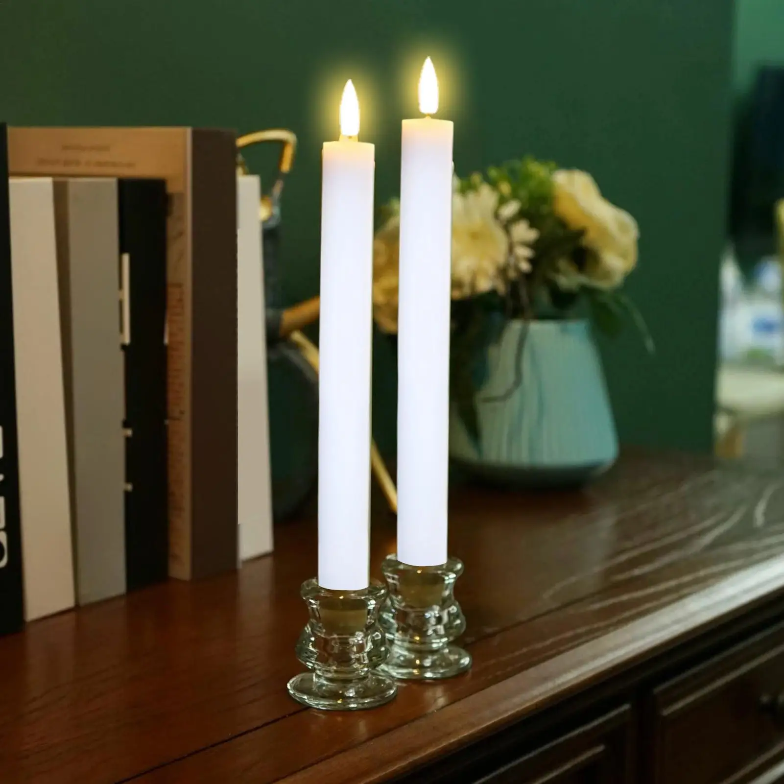 Faux LED Candles LED Electric Candles With 10-Key Remote Control Decorative Atmosphere Light Table Ornament For Fireplace