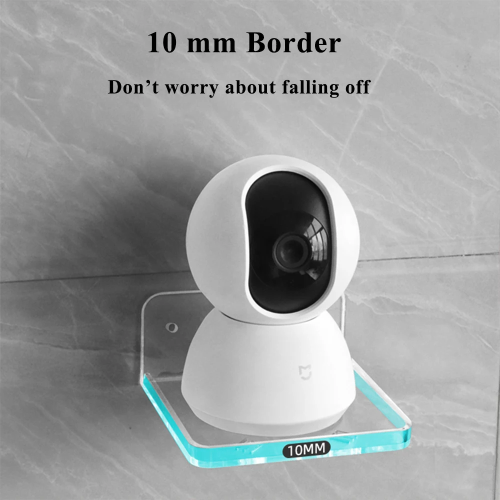 소형 플로팅 선반 접착식 벽걸이형 소형 품목 사운드바 스마트 스피커 스탠드 드릴링이 없는 투명 플라스틱 벽 선반