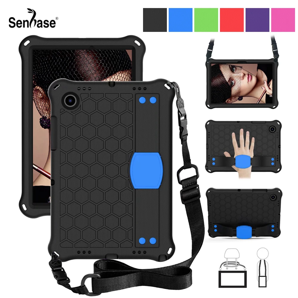 

For Samsung Galaxy Tab A8 10.5 inch 2021 SM-X200 SM-X205 Case EVA Kids Safe Shockproof Shoulder Hand Strap Stand Tablet Cover
