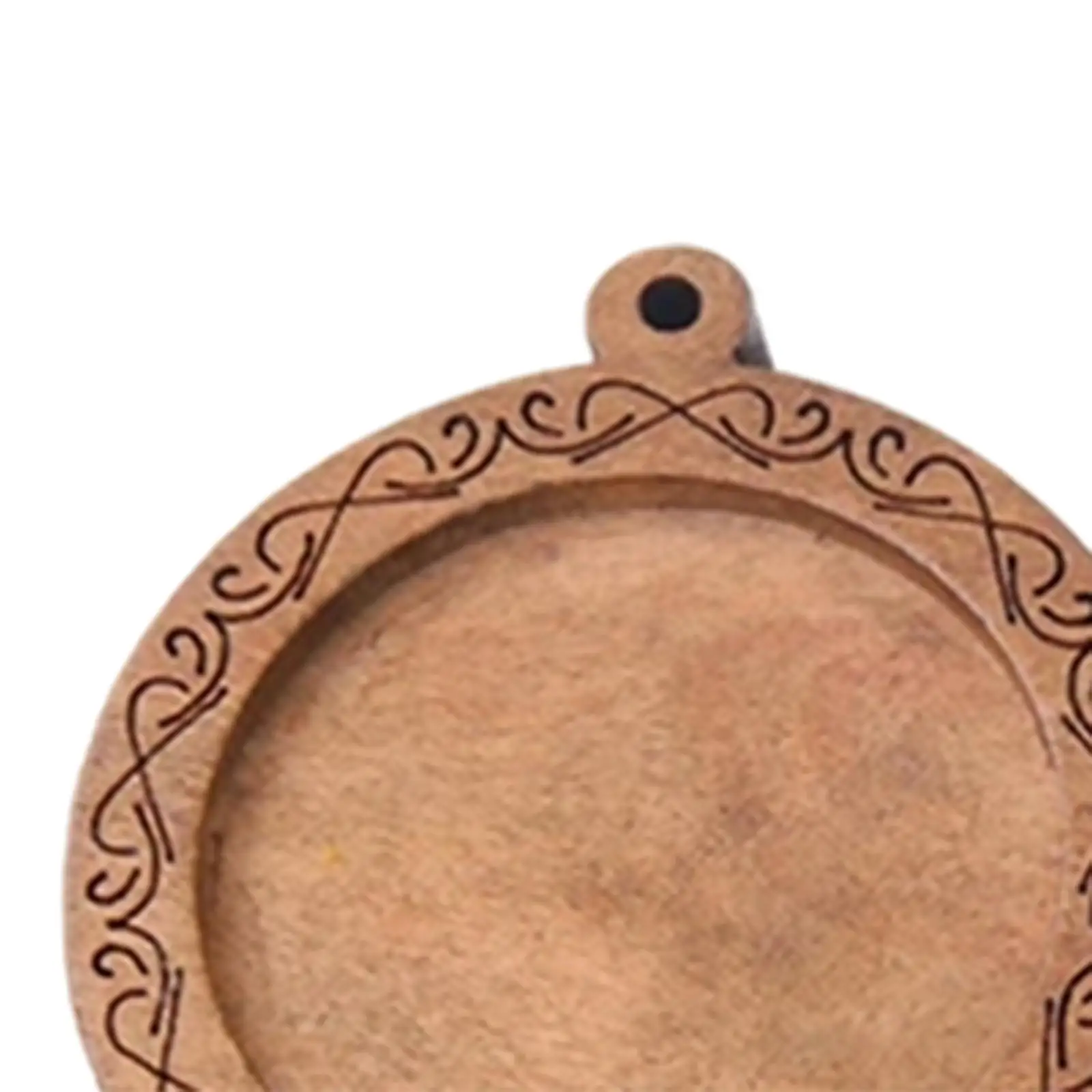 12 Pieces Pendant Trays Wooden Handmade 30mm Charms Cabochaon Trays for Decoration Necklace Jewelry Making DIY Crafting Photo