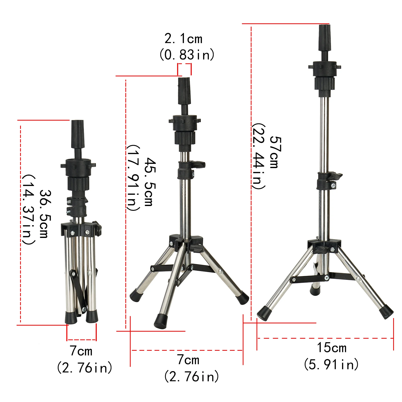 Adjustable Long Wig Stand Tripod Hairdressing Training Head Tripod Holder  With Wigs Making Kit Tool For