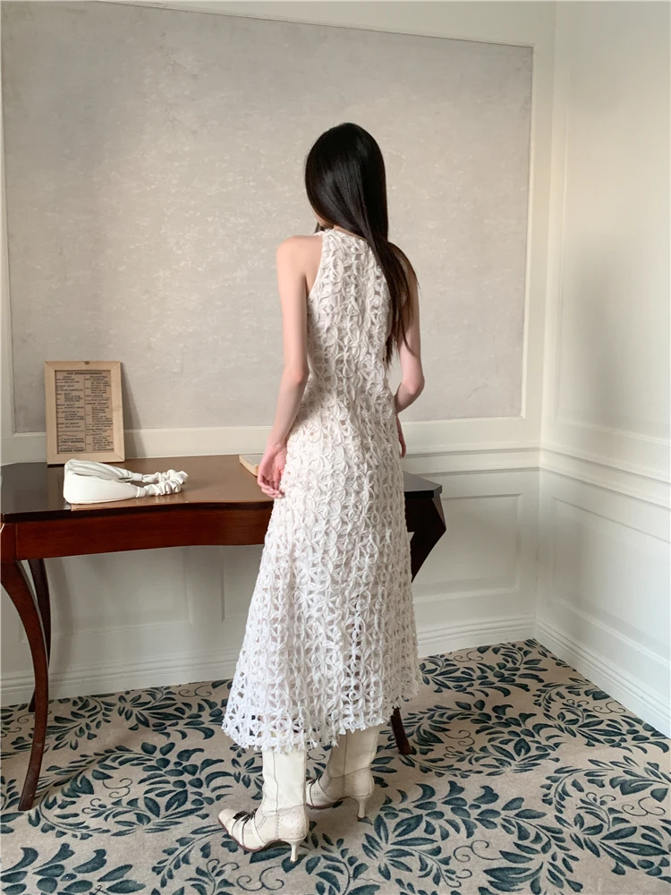 chinese dress ladies Marseille Lace Square Neck Tank Dress – bebe main image 1