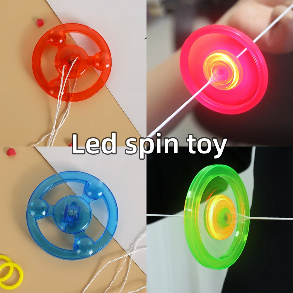 5-1Pcs Flywheel Spinning Toy Spinner Children Pull Line Flashing Toys Led Light Up Glow Wheel Luminous Rope Spinner Toy Gifts fidget toys fidget spinner fidget toy fidget spinners fidget toy set