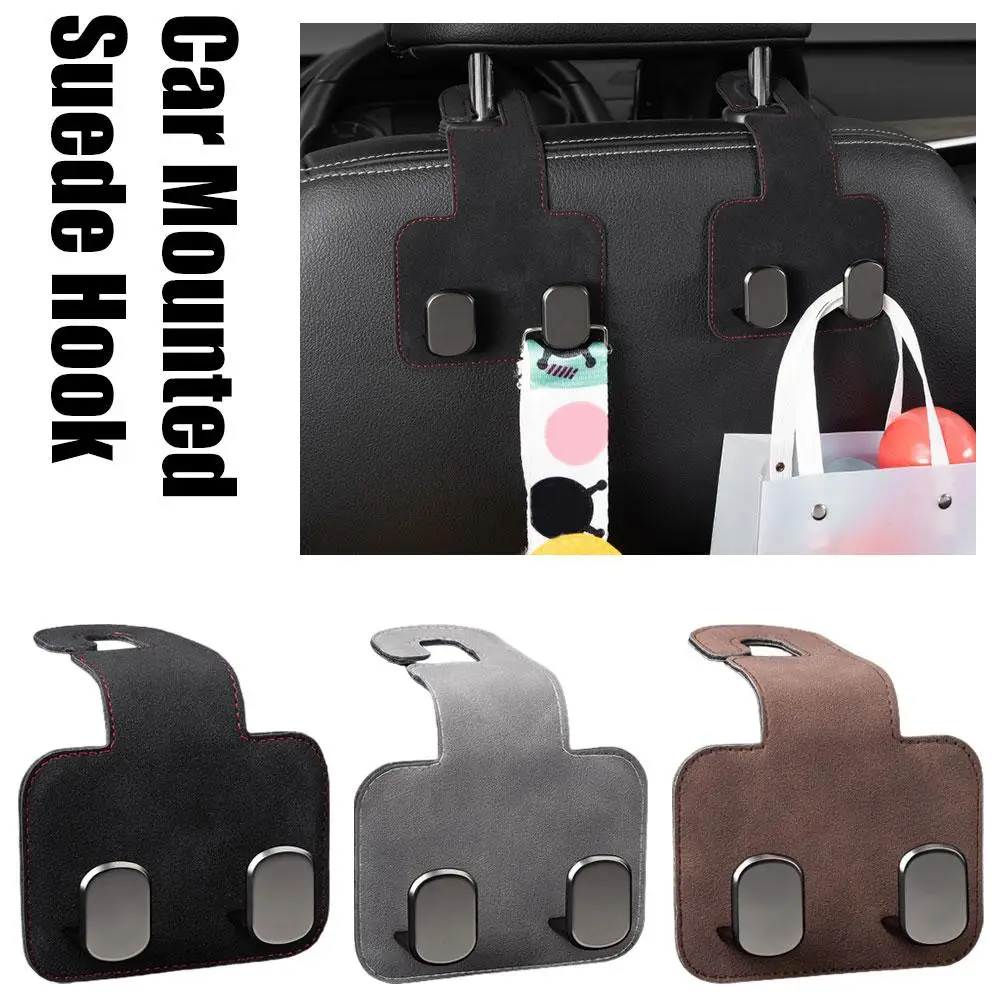 

Car Seat Back Hidden Hooks Flip Fur Invisible Inside Car Rear Bag Small Object Storage Elk Skin Hooks