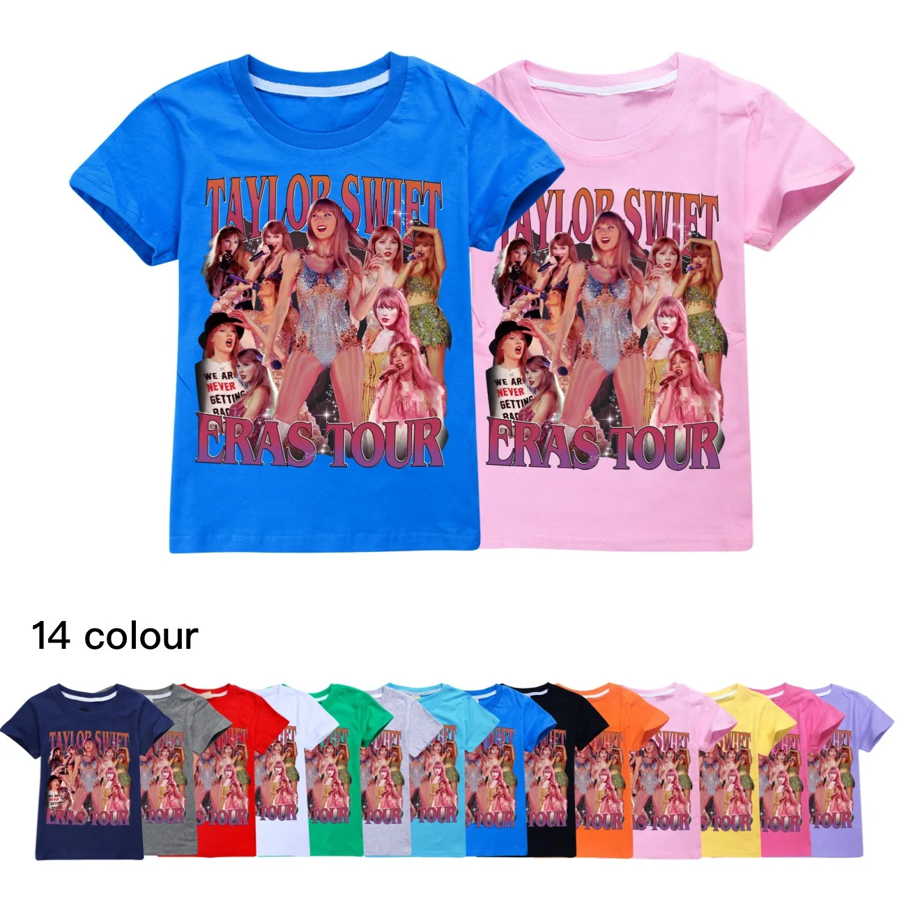 

Cartoon Taylor Swift The Eras Tour Tshirt Kids People Print Clothes Boys O-neck Tops Girls Short Sleeves T-shirts Child Clothing