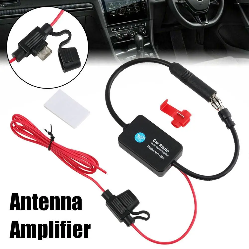 

12V Car FM AM Radio Signal Booster Amplifier For Marine Vehicle Boat Antennas ANT-208 Amplifier Aerial Antenna Windshield
