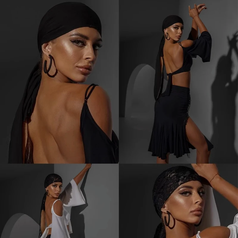 Black Latin Dance Headband For Women Ballroom Dance