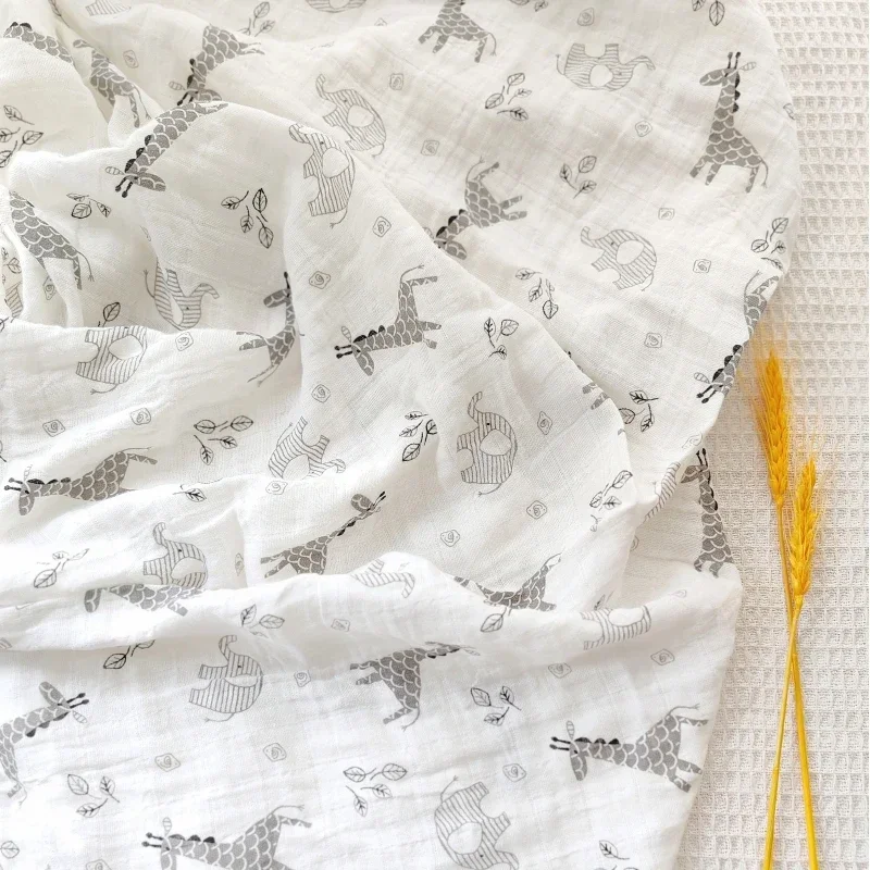 120X110cm Baby Bath Towel Soft Newborn Blanket Muslin Swaddle Cotton Gauze Infant Boys Girls Wrap Washcloth Stroller Cover