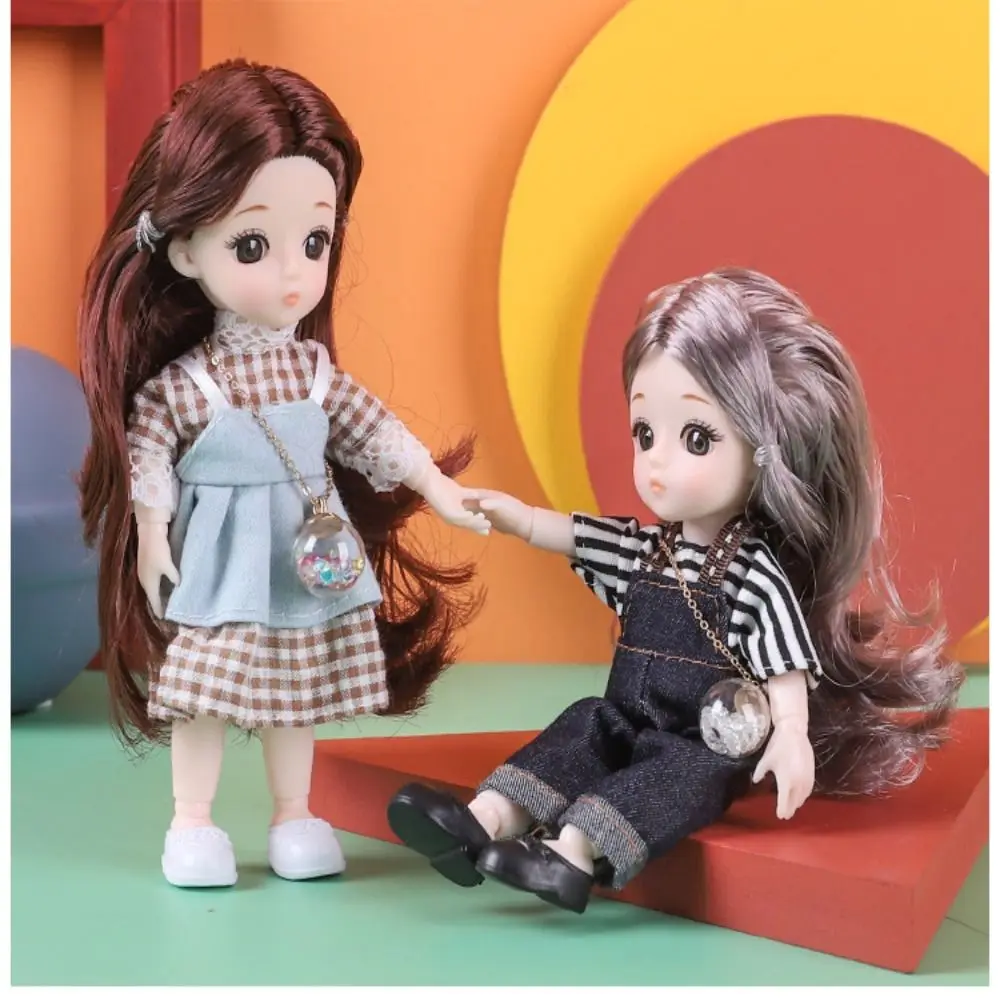 New Birthday Gift 1/12 BJD Doll Toys for Children Girls BJD 3D Eye PVC Face Clothes Accessories16cm 13 Movable Joints - 3