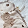 Cute Bear Baby Blanket Knitted Swaddling Blankets Newborn Babies Accessories Children's Winter Warm Bed Cover Bedding Manta Bebe 1