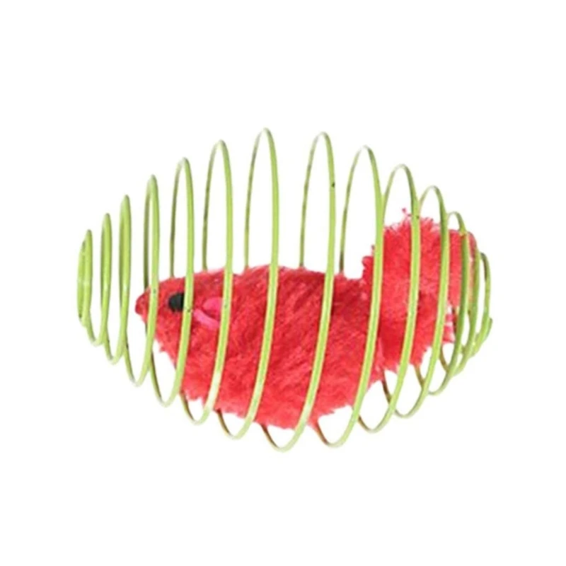 

Interactive Cat Toy Kitten Training Toy Plush Mice in Iron Wire Balls