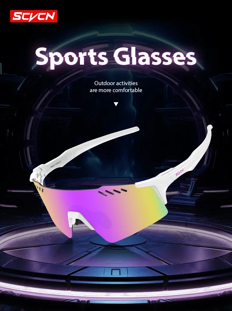 SCVCN Radfahren Brille Fahrrad Radfahren Sonnenbrille Sonnenbrille Winddicht Brille Brillen MTB Fahrrad Radfahren Brillen UV400 Brille Neue – Detail 1