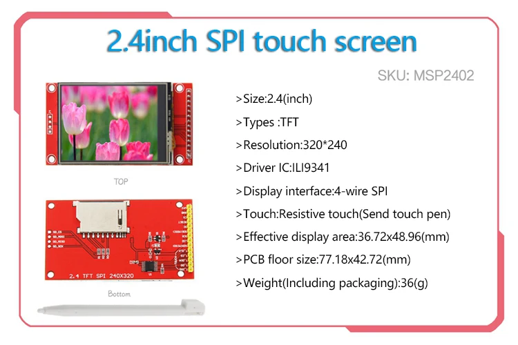 Modulo SPI 320x480 Schermo LCD TFT Da 4,0/3,95 Pollici Pannello Touch Di Resistenza ILI9488 MCU I8080 8/16B Porta Seriale A 3/4 Fili - Foto 5
