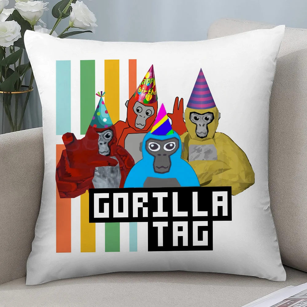G-Gorilla Tag Plush Decorative Pillow Cover - Double-Sided Sofa Cushion Case