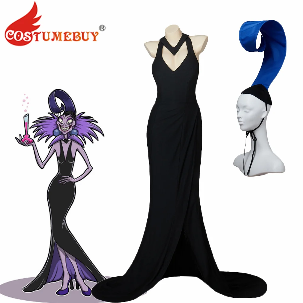 Women's Villain Yzma Cosplay Costume Yzma Halloween make up stage  performance female black dress with hat outfits for adult - AliExpress, image size:1024x1024